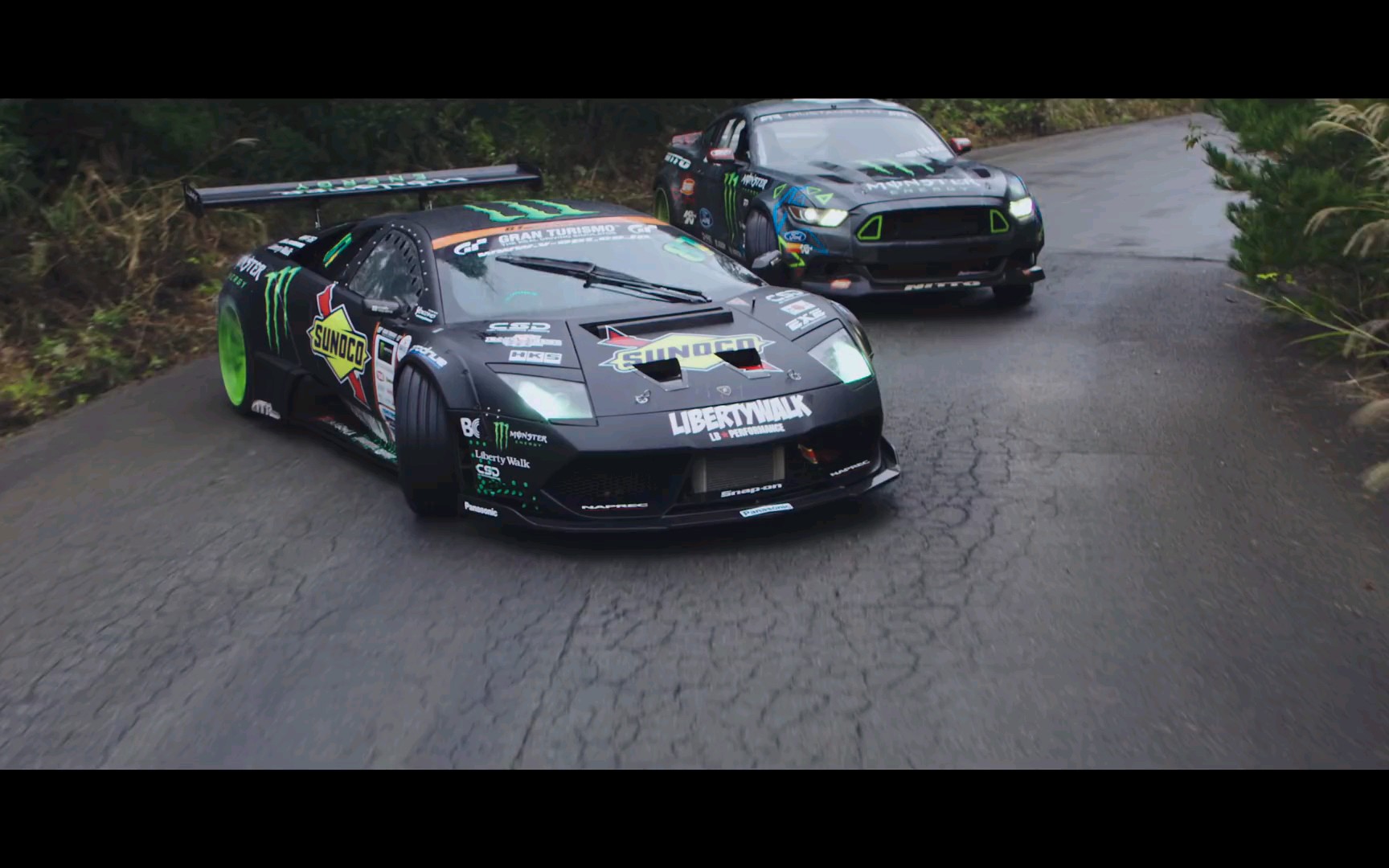 兰博基尼vs福特野马, 漂移大战,什么叫真正的逮虾户(1080p)