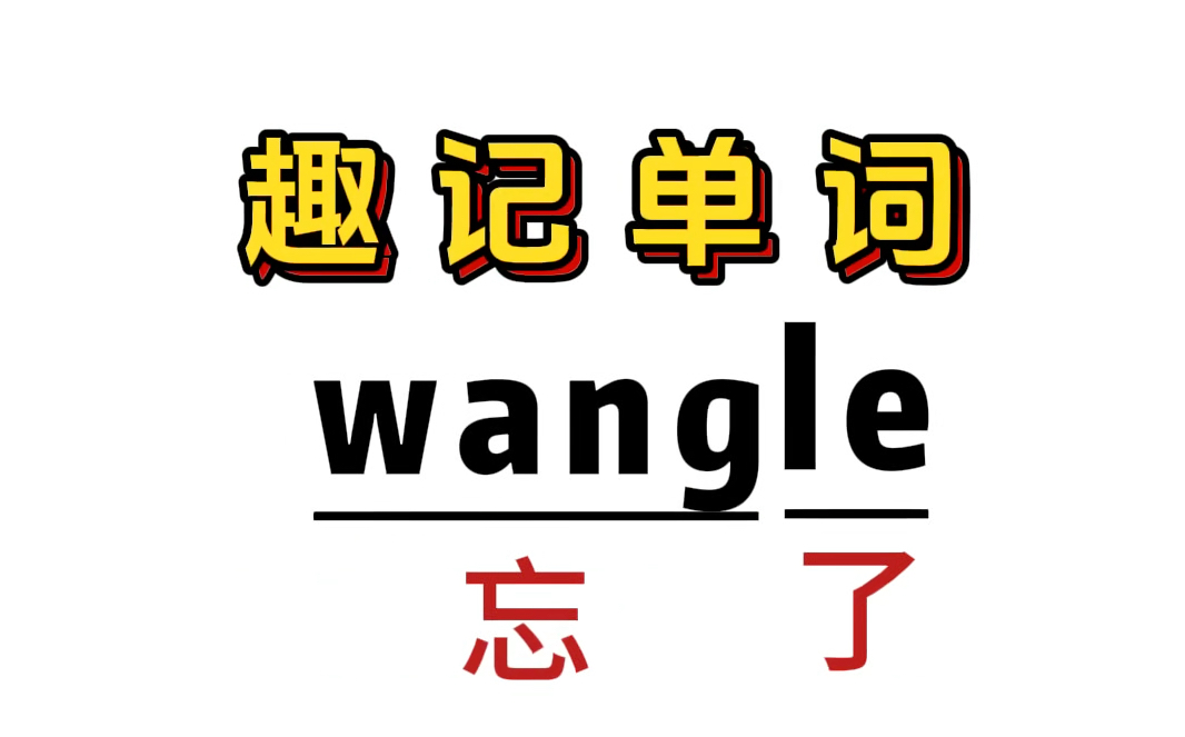 趣味记单词:wangle哔哩哔哩bilibili