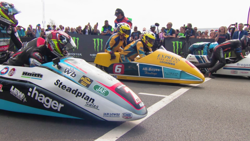 2023曼岛tt挎抖组,左转弯,右加速,双向配合 #2023曼岛tt #曼岛tt挎抖