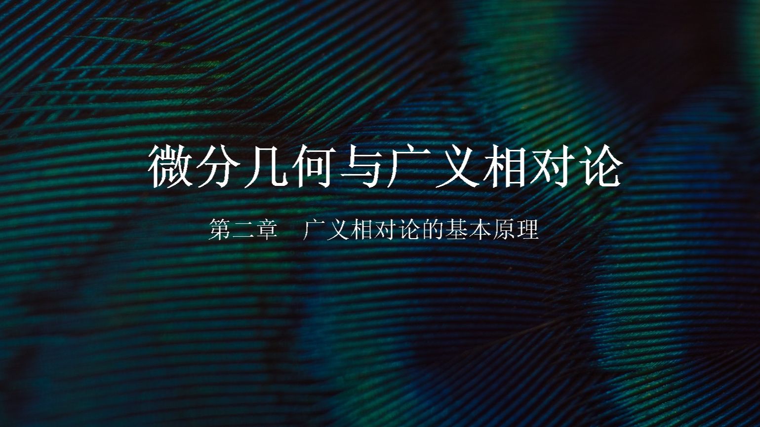 微分几何与广义相对论 第二章 广义相对论的基本原理哔哩哔哩bilibili