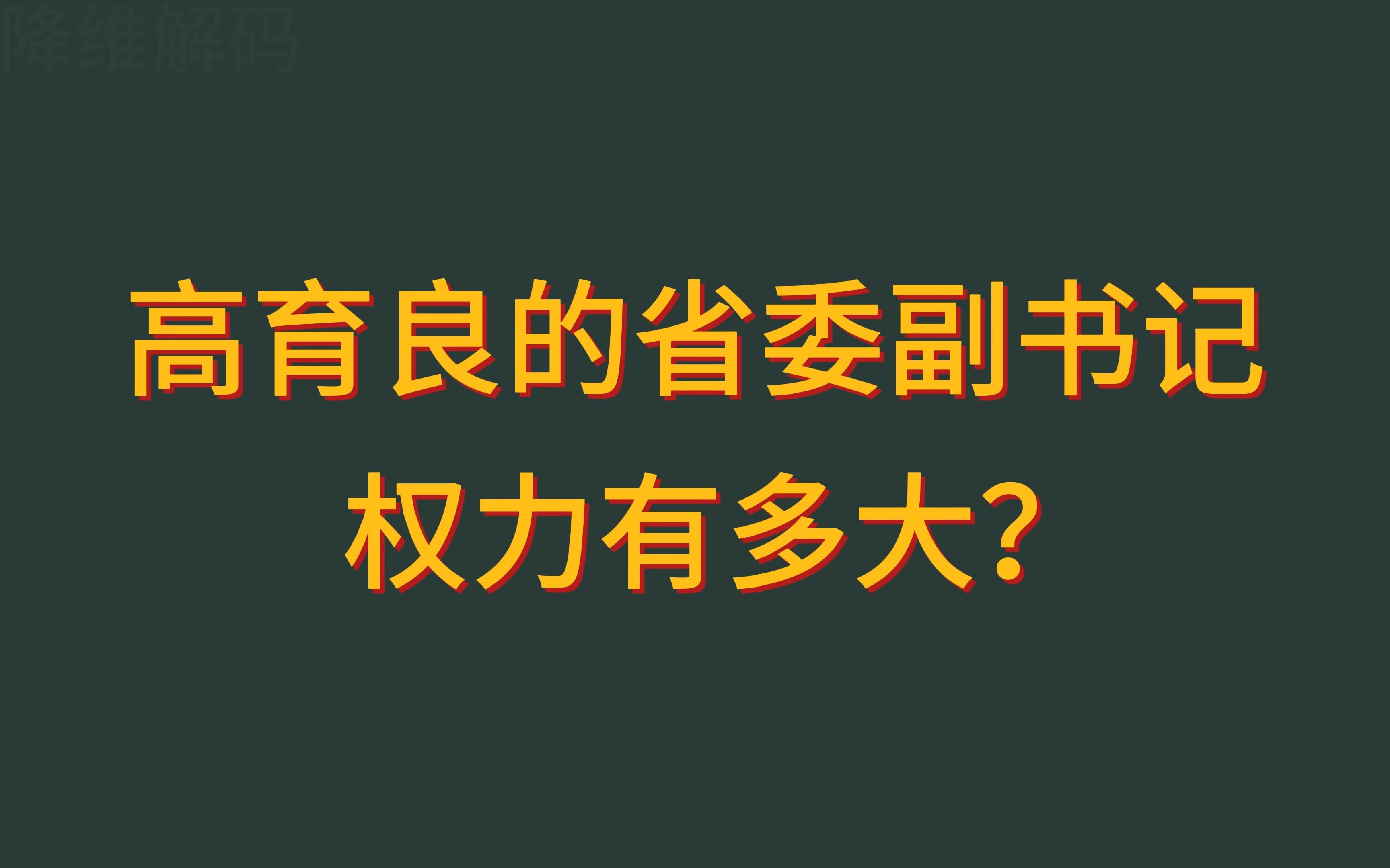 高育良的省委副书记权力有多大?哔哩哔哩bilibili