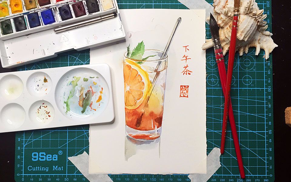 【水彩画过程】下午茶