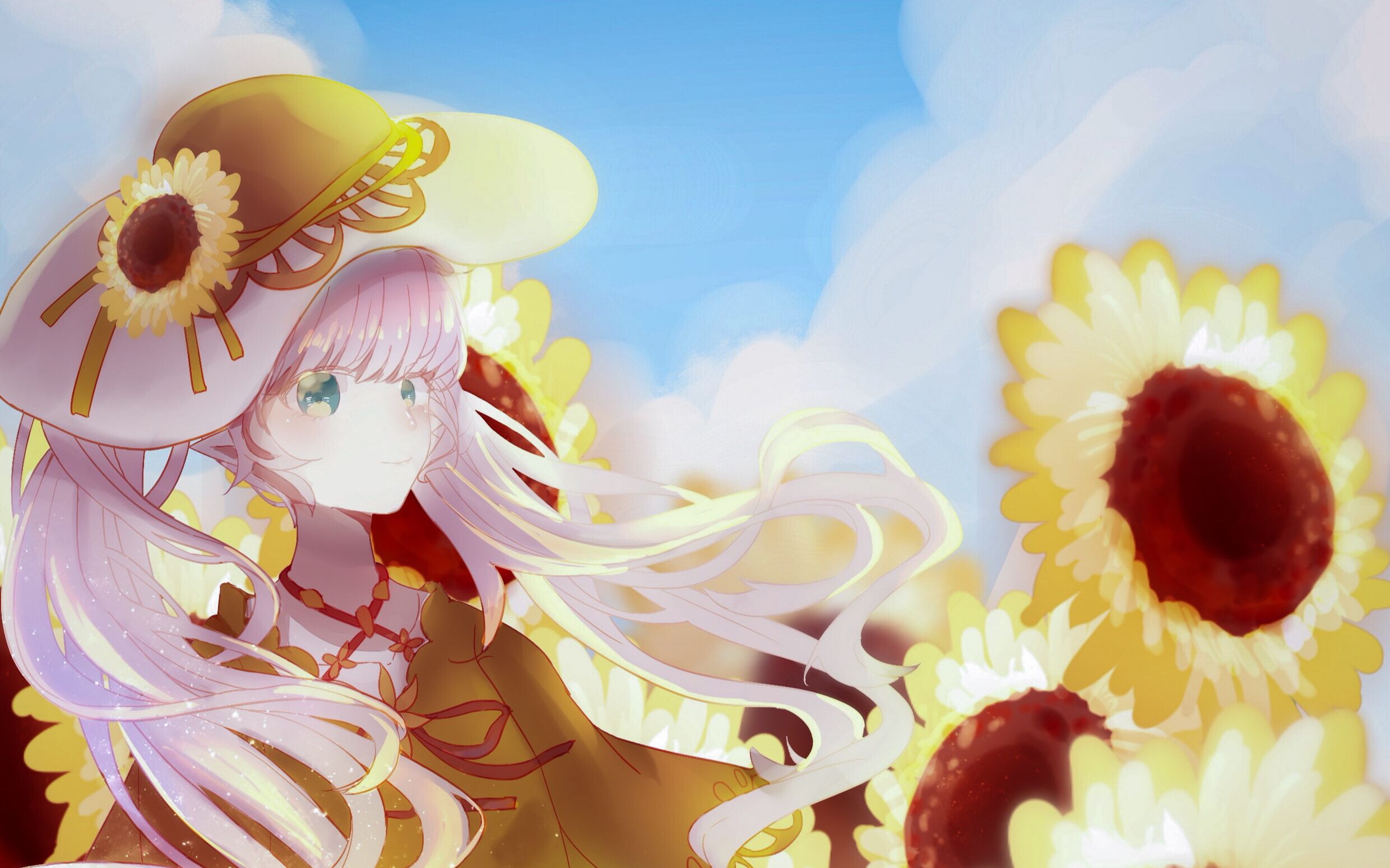 [板绘]绘画过程—在向日葵田的伊紫酱