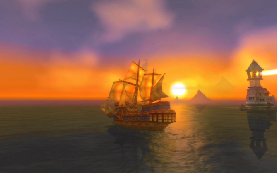 魔兽世界暴风城港口日落