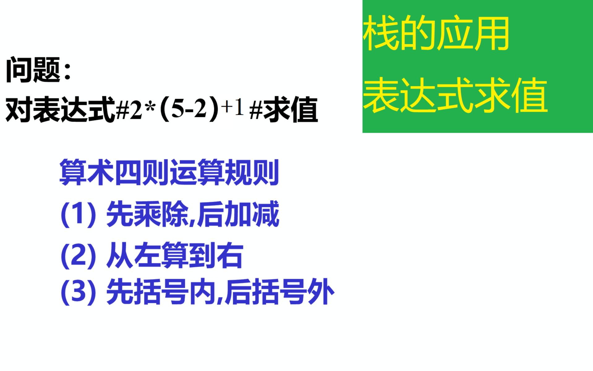 【数据结构】《编程实现》(栈的应用)(表达式的求值)