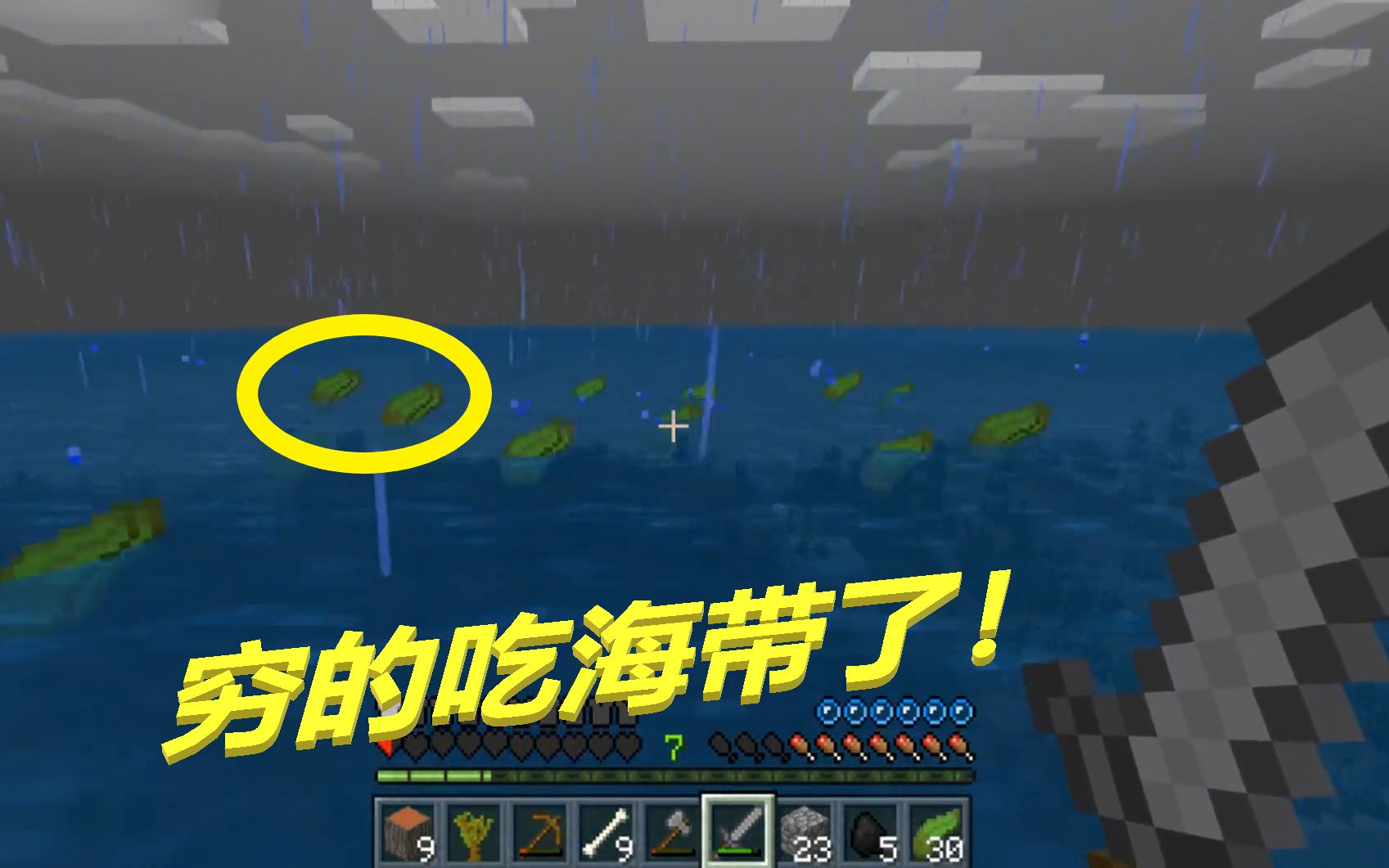 我的世界海洋版04:靠吃海带才能维持得了生活!