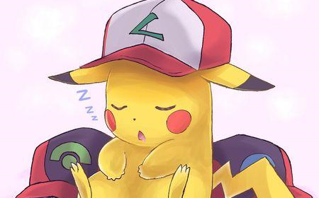 宝可梦剑盾用戴帽子的皮卡丘通关淘汰赛后的开机画面