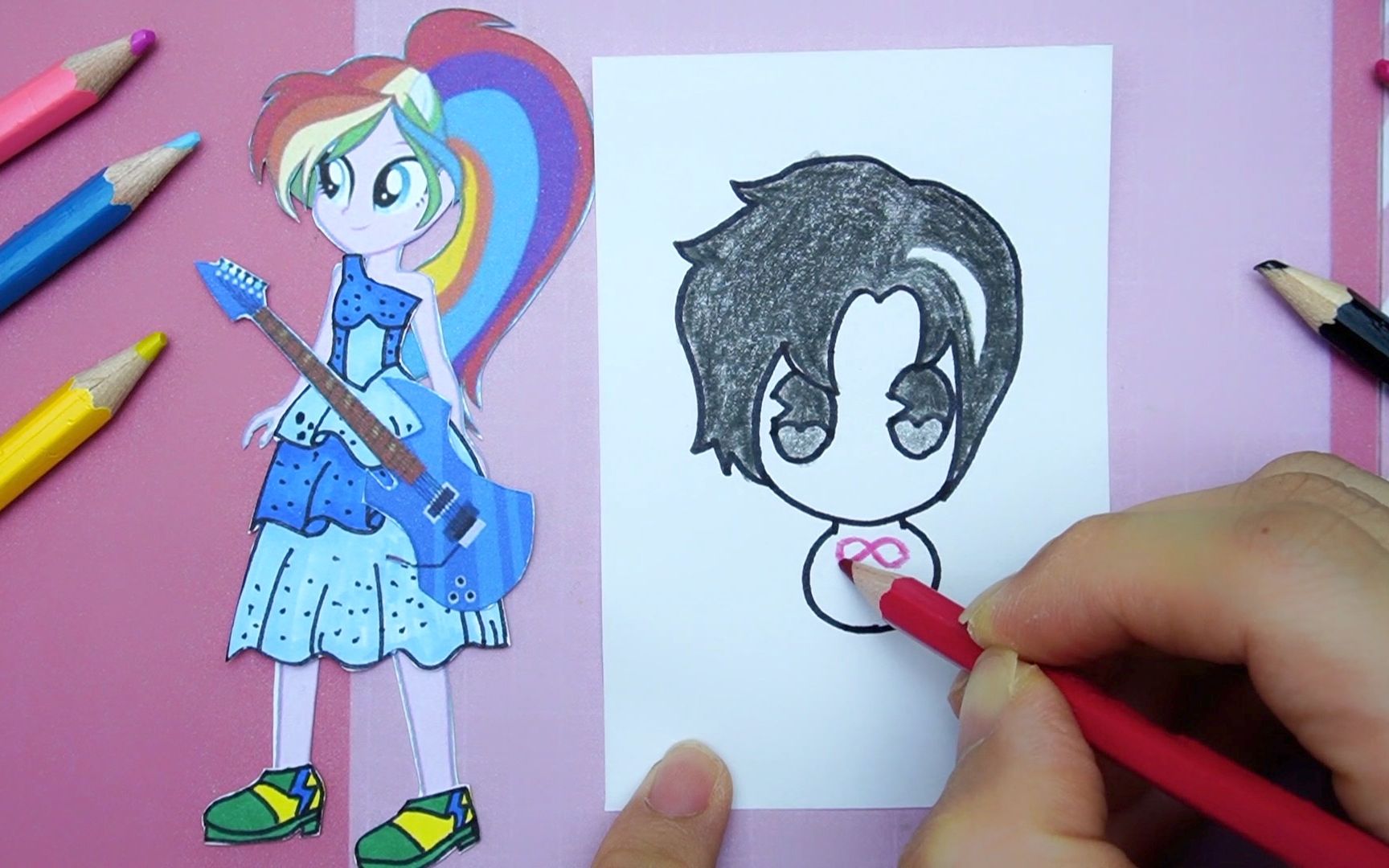 儿童创意简笔画:手绘菲梦少女紫色皇后组合叶希,可爱版也好看