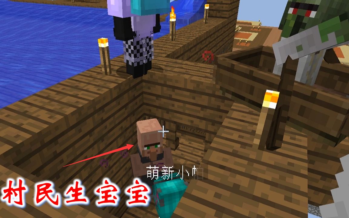 我的世界联机空岛生存73村民在我的精心照料之下生了一个宝宝