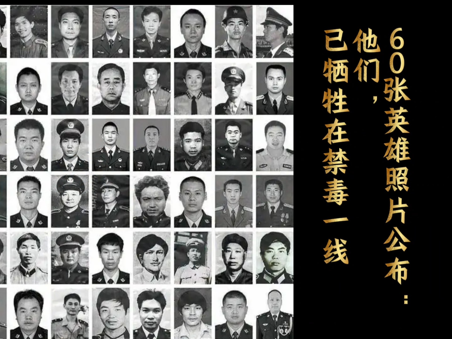 60人,已公布照片,缉毒英雄!