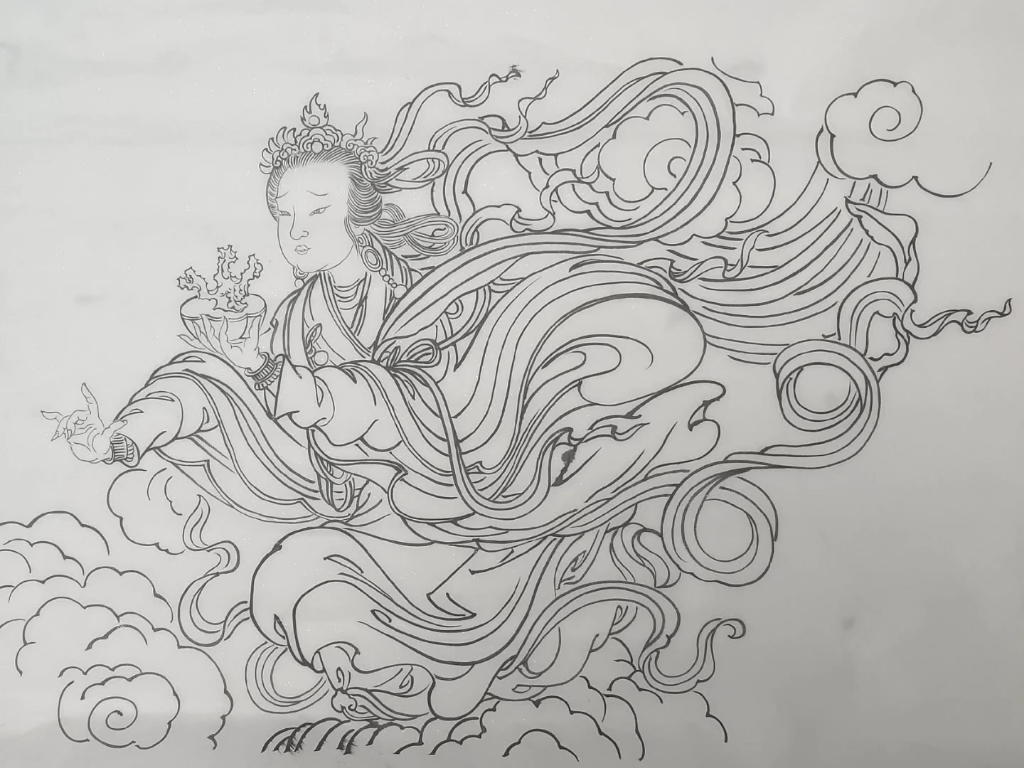 永乐宫壁画之飞天女神—春华临