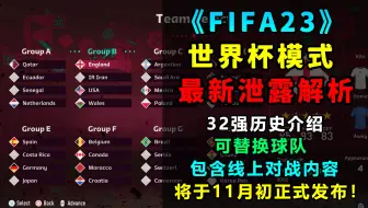 《FIFA23》世界杯模式突然泄露！玩家可操控中国队勇夺世界杯！