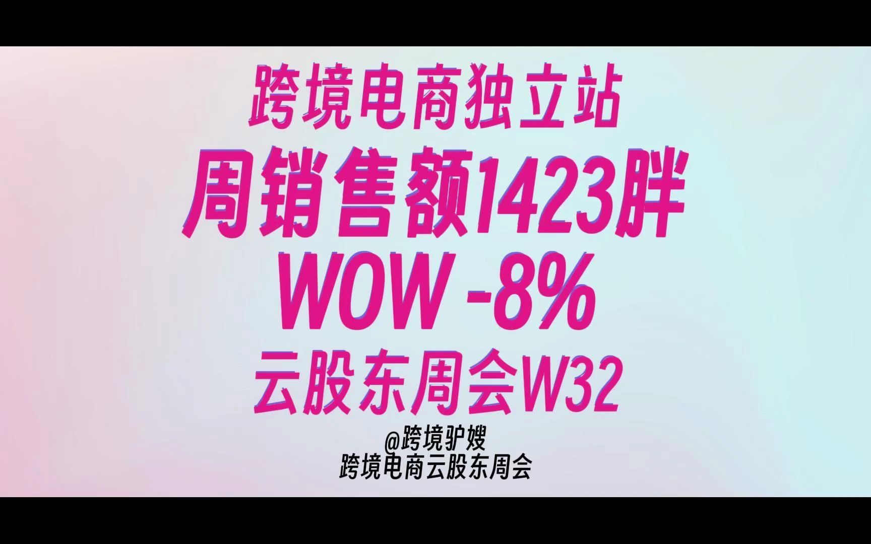 单周1.2W,周日零蛋,整体不及上周|跨境电商独立站真实个卖驴嫂云股东周会W32(07310806)哔哩哔哩bilibili