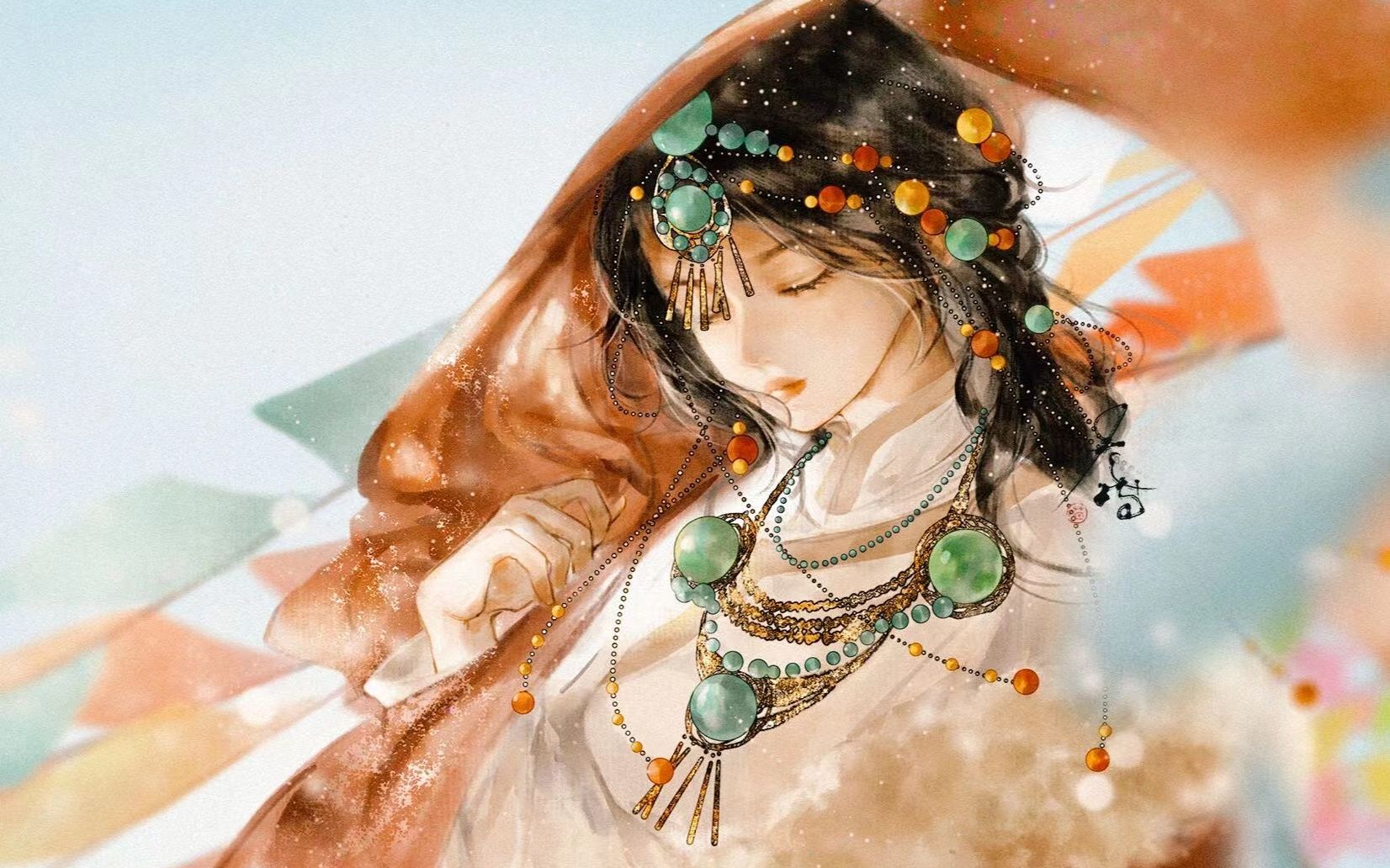 板绘老喵插画不负如来不负卿