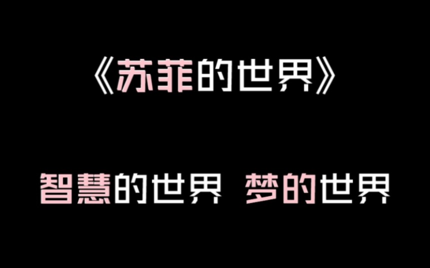 [书文解说]《苏菲的世界》哲学入门小说|这里是智慧的世界,梦的世界哔哩哔哩bilibili