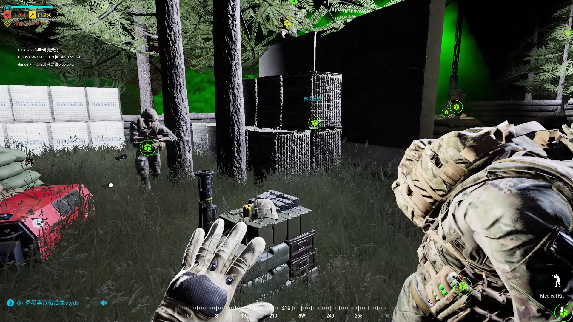 战术小队squad僵尸模组夜晚美军前哨被僵尸袭击