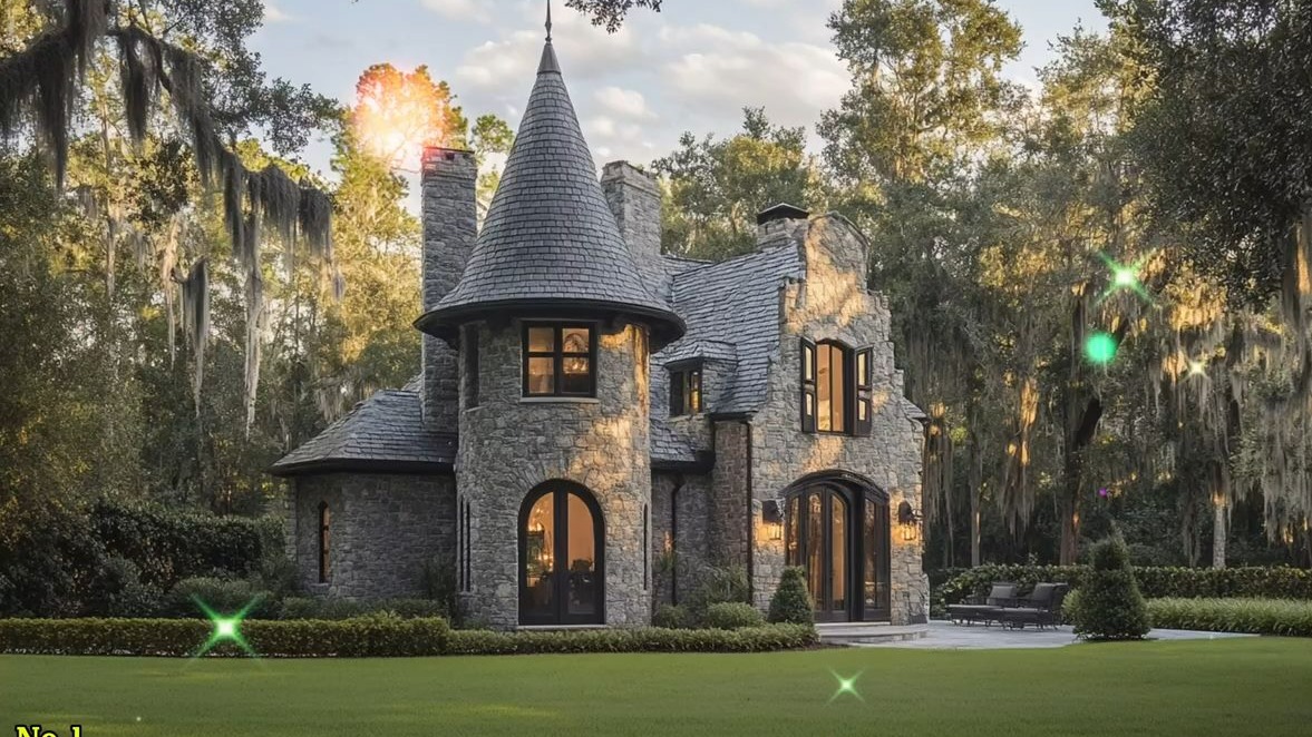 现代童话城堡内:佛罗里达州具有迪斯尼氛围的炮塔屋