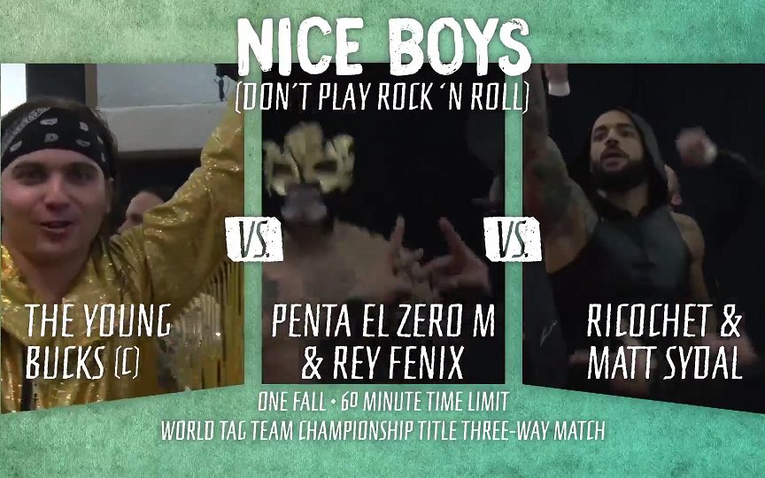 PWG Nice Boys 2017.03.18 Young Bucks vs. Sydal & Ricochet vs. Lucha Brothers哔哩哔哩bilibili