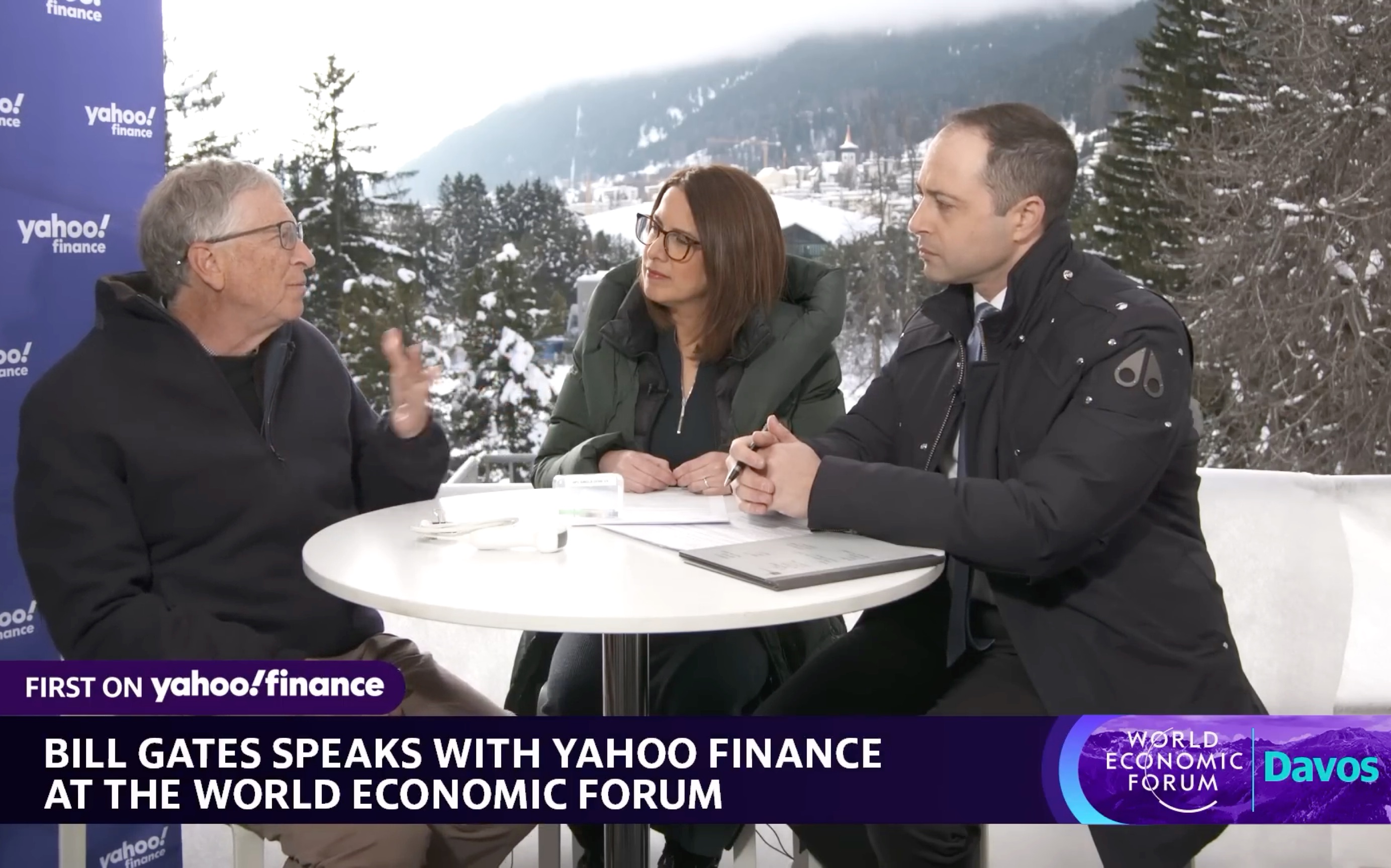 [图]Bill Gates on climate change: First on Yahoo Finance at Davos 2024