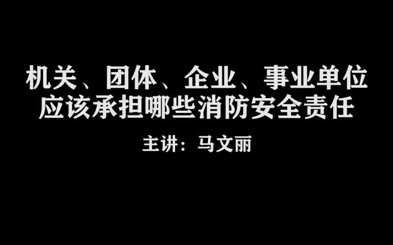 机关企事业单位应该承担哪些消防安全责任哔哩哔哩bilibili