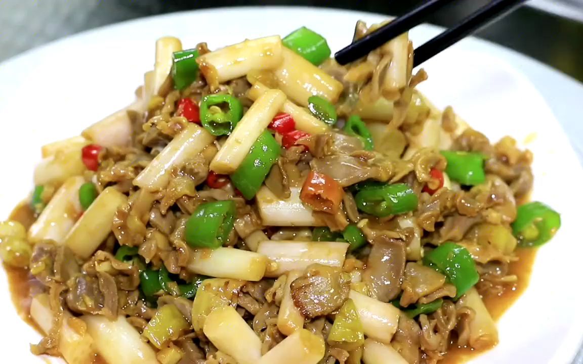 藕带炒鸡胗的正确做法,酸辣脆嫩,一道超好吃的下饭菜,收藏了