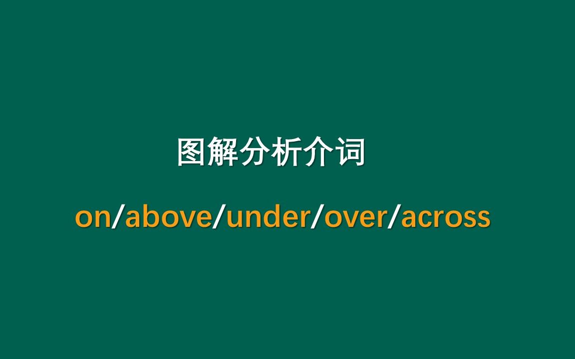 图解分析介词on/above/under/over/across哔哩哔哩bilibili