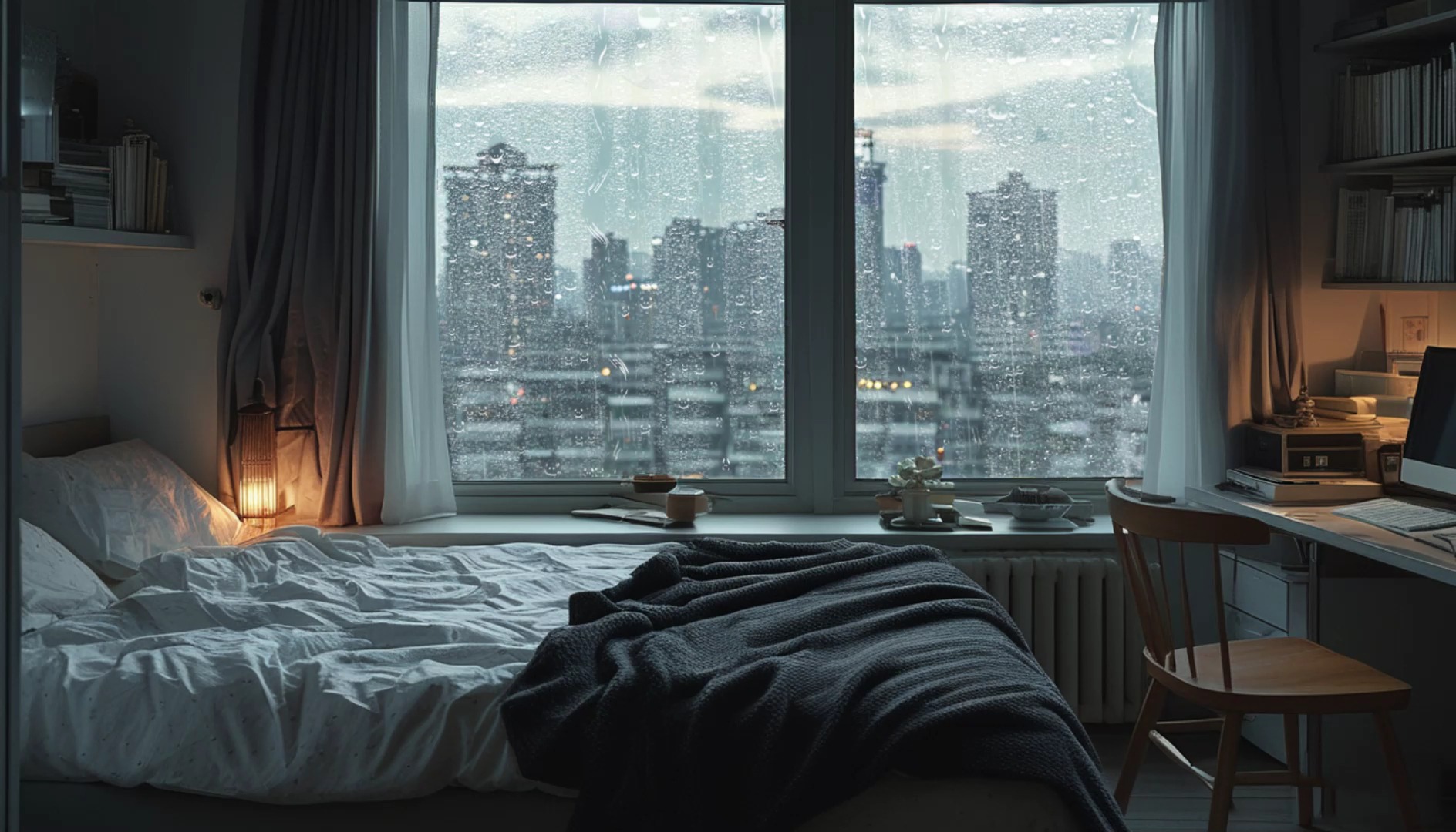 下雨天丨安静的听雨入眠,看书,寂静的氛围,舒缓的白噪音助眠
