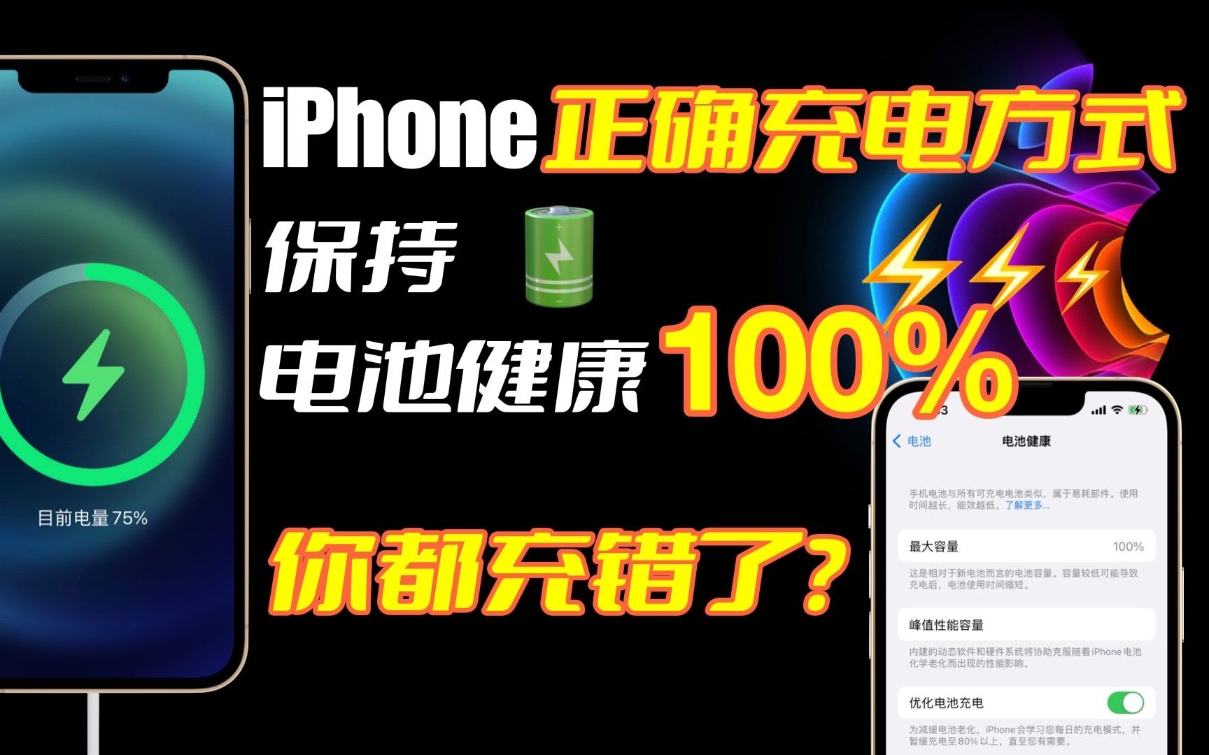 【硬核科普】你都充错了? 别再伤害你的手机电池! iPhone正确充电方式!让你的iPhone电池健康度保持100%,让手机电池更耐用!【翻滚吧阿辉】哔哩...