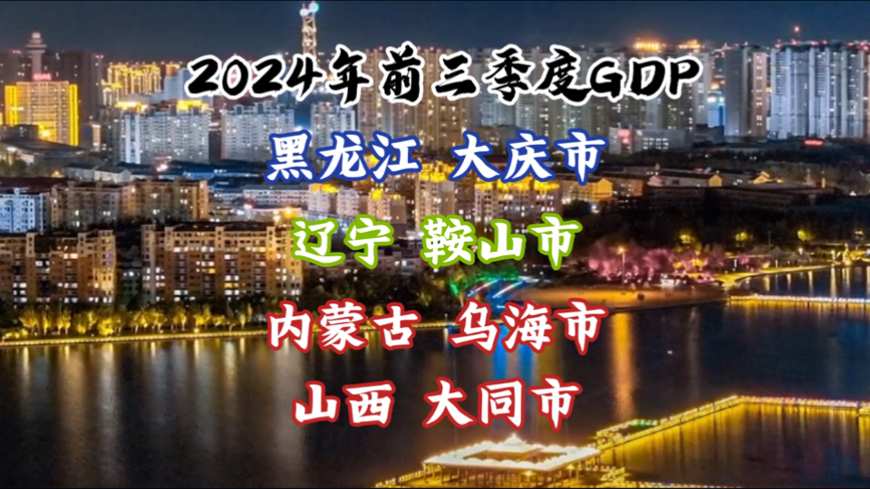 【GDP季度简报】2024年前三季度大庆市、鞍山市、乌海市、大同市GDP:冰火两重天!哔哩哔哩bilibili