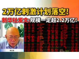 下载视频: 郭正亮：2万亿刺激计划落空!新华社周一发文!规模一定超2.2万亿!