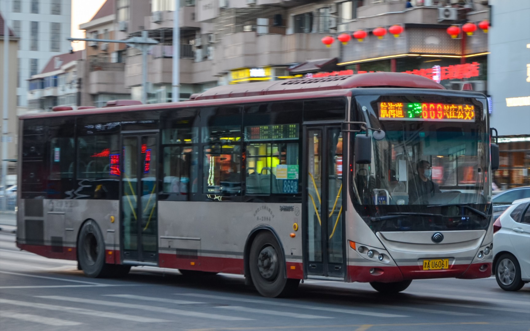 【天津公交】869路 宇通客车 zk6120chevpg5 松正四代行走音视频_哔哩