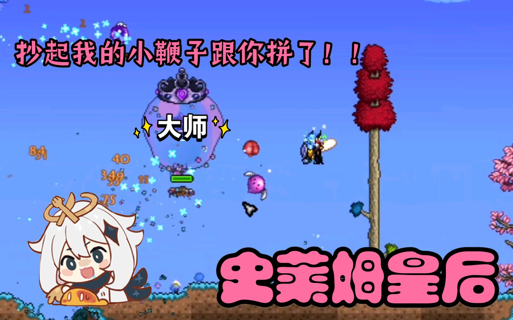 泰拉瑞亚抄起我的小鞭子跟你拼了史莱姆皇后