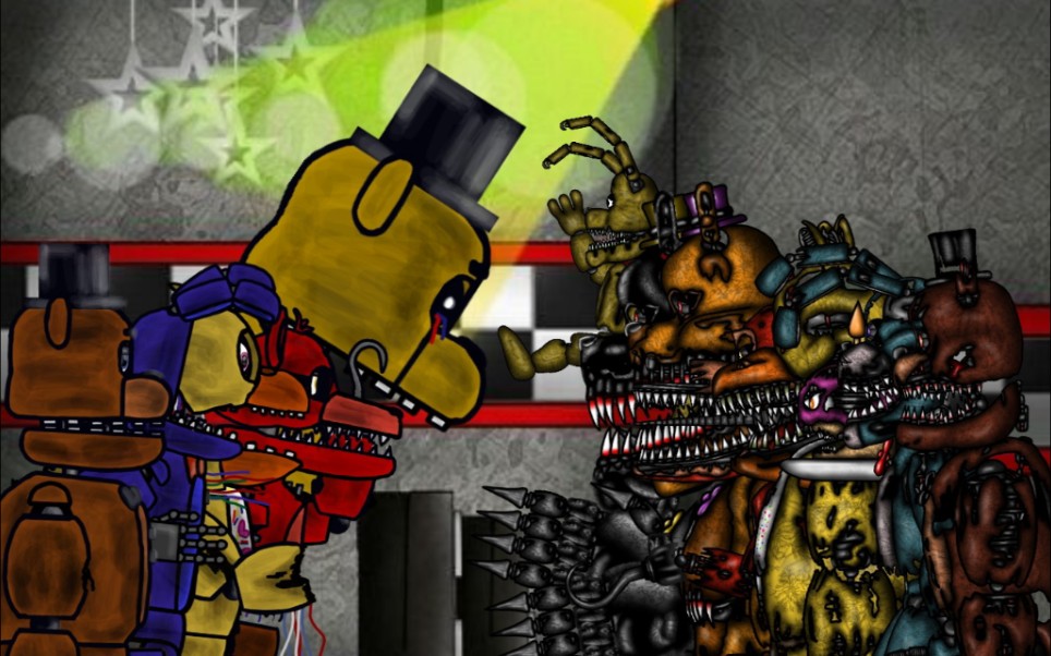fnaf/dc2〗噩梦组 vs 老玩具组_哔哩哔哩 (゜-゜)つロ 干杯~-bili