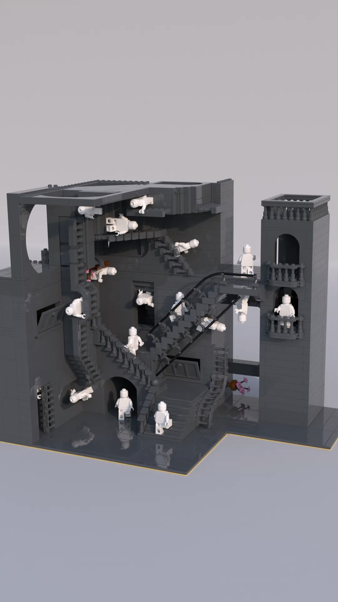 乐高版的埃舍尔楼梯#乐高_哔哩哔哩_bilibili