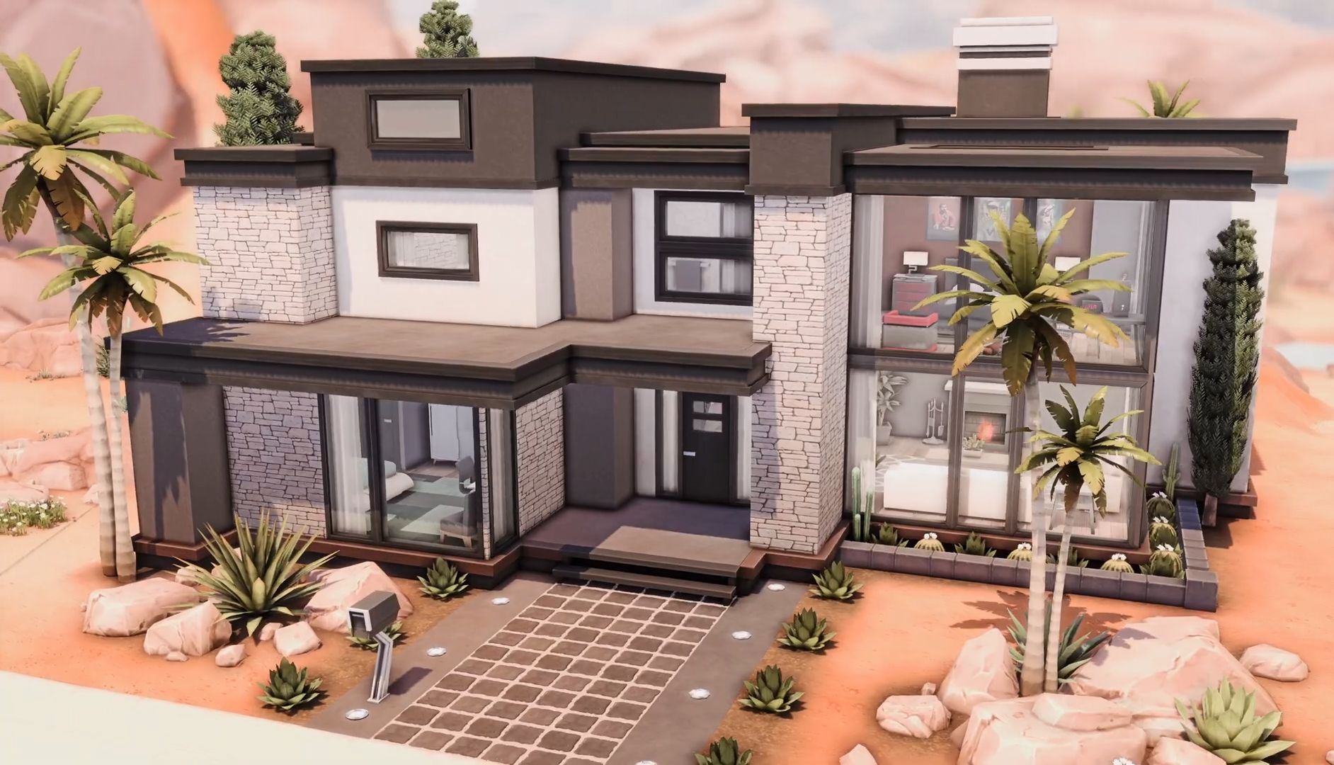 【伊月推荐】n0785 模拟人生4 nocc房子 绿洲之泉 现代别墅 30x20