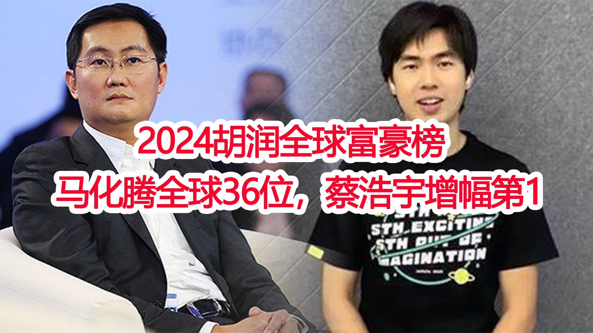 2024胡润全球富豪榜:马化腾位列全球第36位,米哈游蔡浩宇财富增幅第1手机游戏热门视频