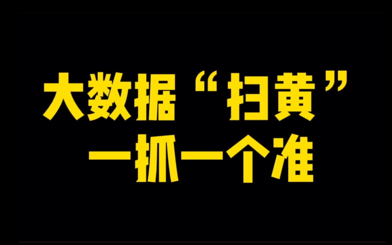 大数据扫黄,一抓一个准!!!哔哩哔哩bilibili