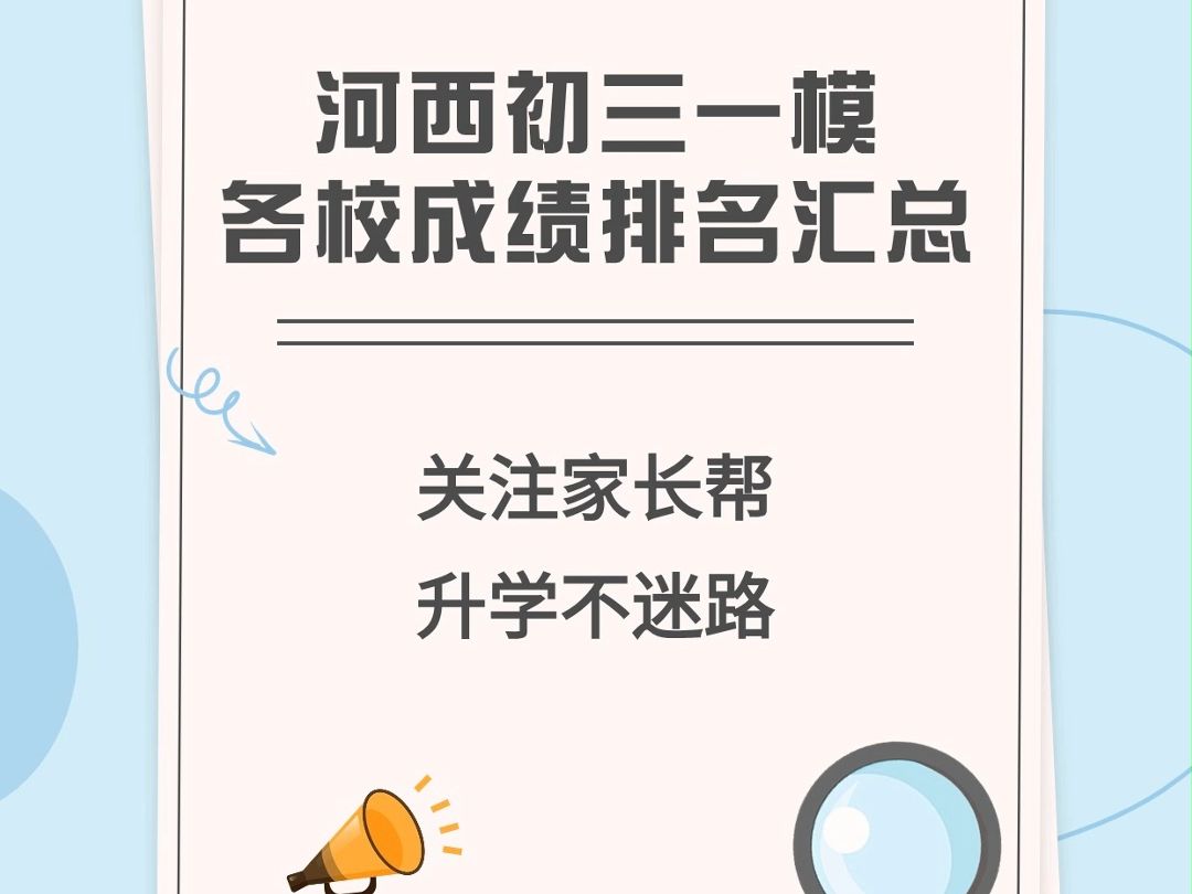 2023年河西初三一模各校成绩排名汇总! 小升初择校参考!哔哩哔哩bilibili