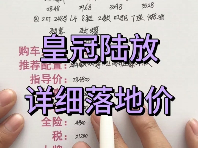 一汽丰田皇冠陆放详细落地价分享,皇冠陆放买车明细讲解哔哩哔哩bilibili