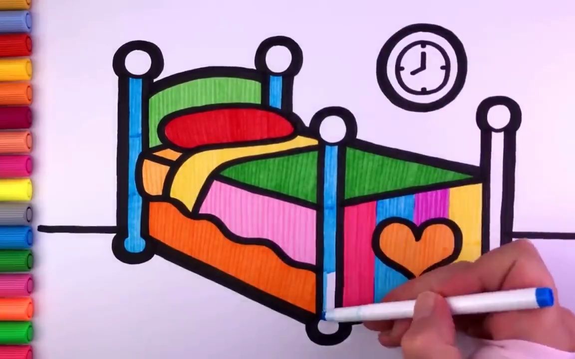 儿童简笔画教孩子画床