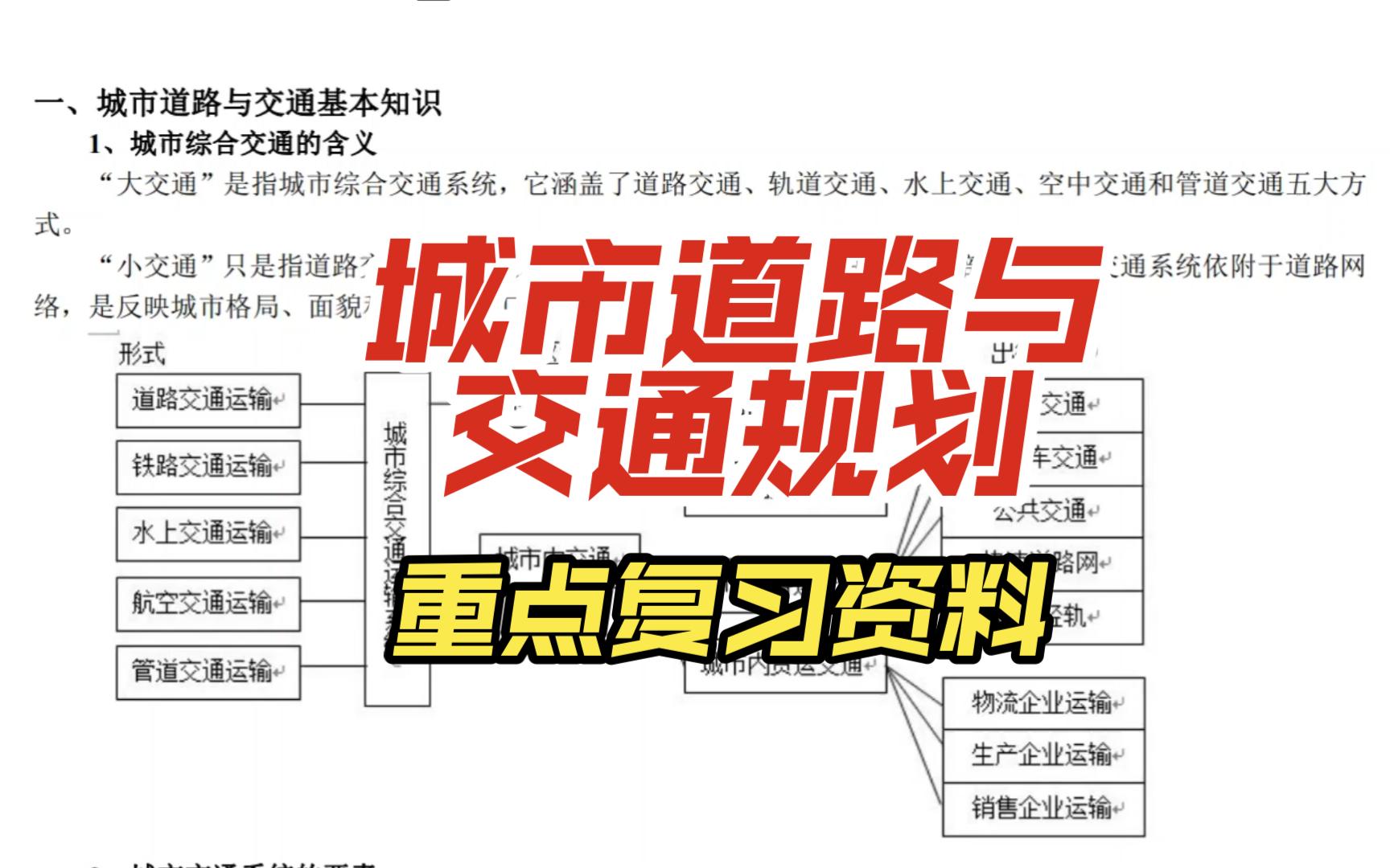 [图]考前必看！《城市道路与交通规划》复习资料期末考试重点整理+试题及答案