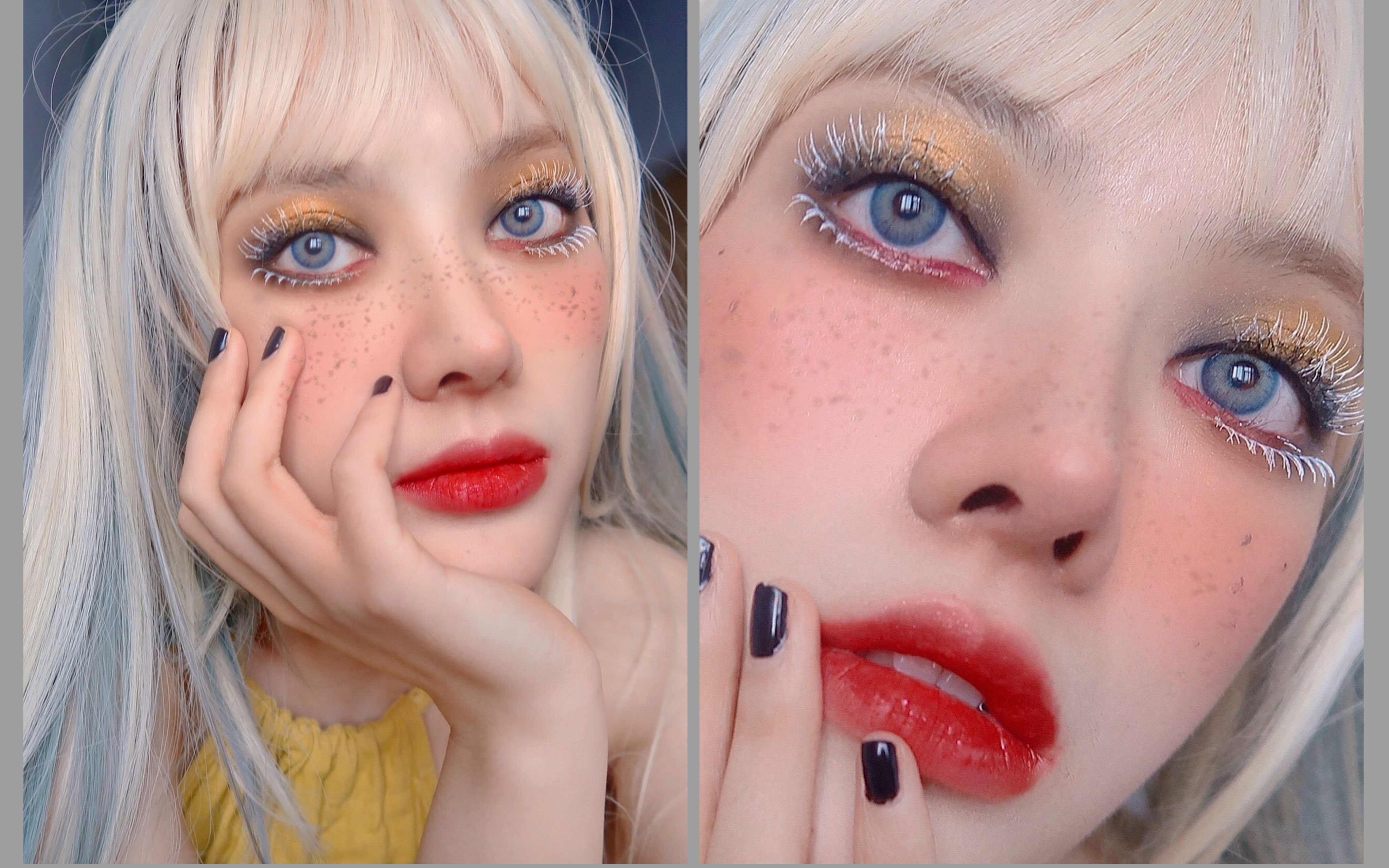 日系丧甜 油画中的洋娃娃 bjd娃娃仿妆 玻璃娃娃妆容_哔哩哔哩 (゜-゜