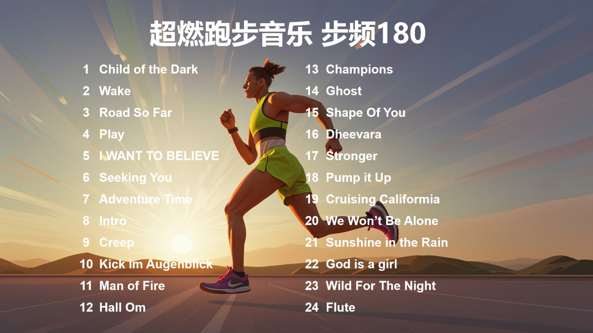 24首超燃跑步音乐 步频180 可循环播放