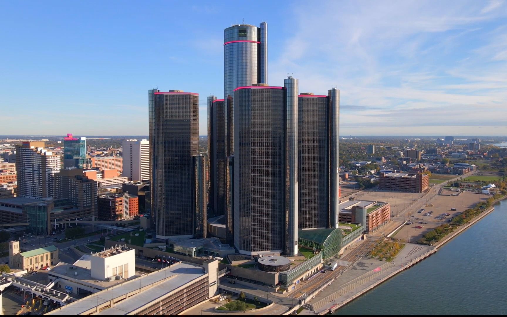 航拍底特律城市