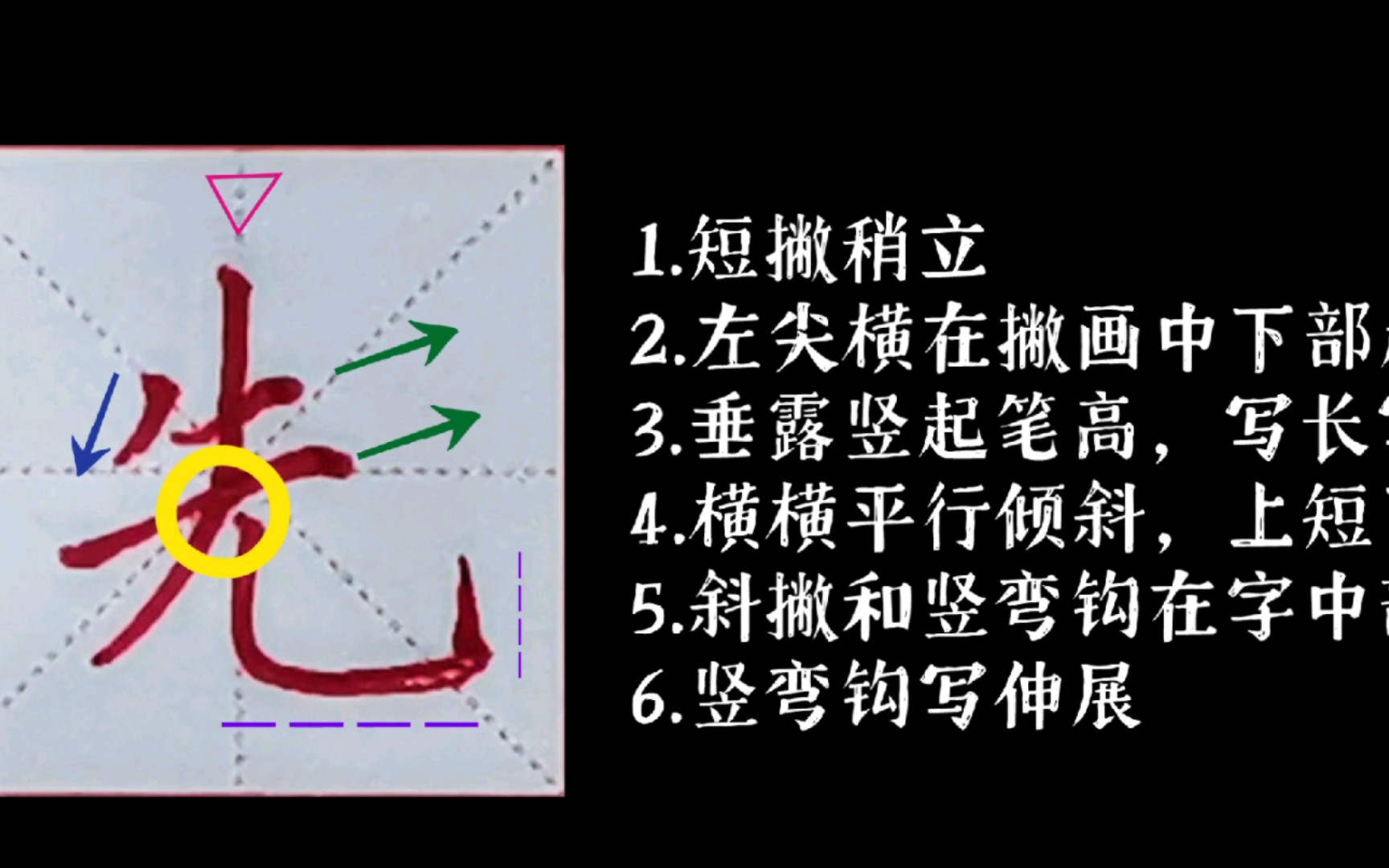 “先”字 写法 硬笔书法 田英章楷书哔哩哔哩bilibili