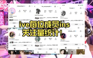 Video herunterladen: 真的太火了。开通一月不到，全员暴涨85万！ive每位成员ins关注量统计！