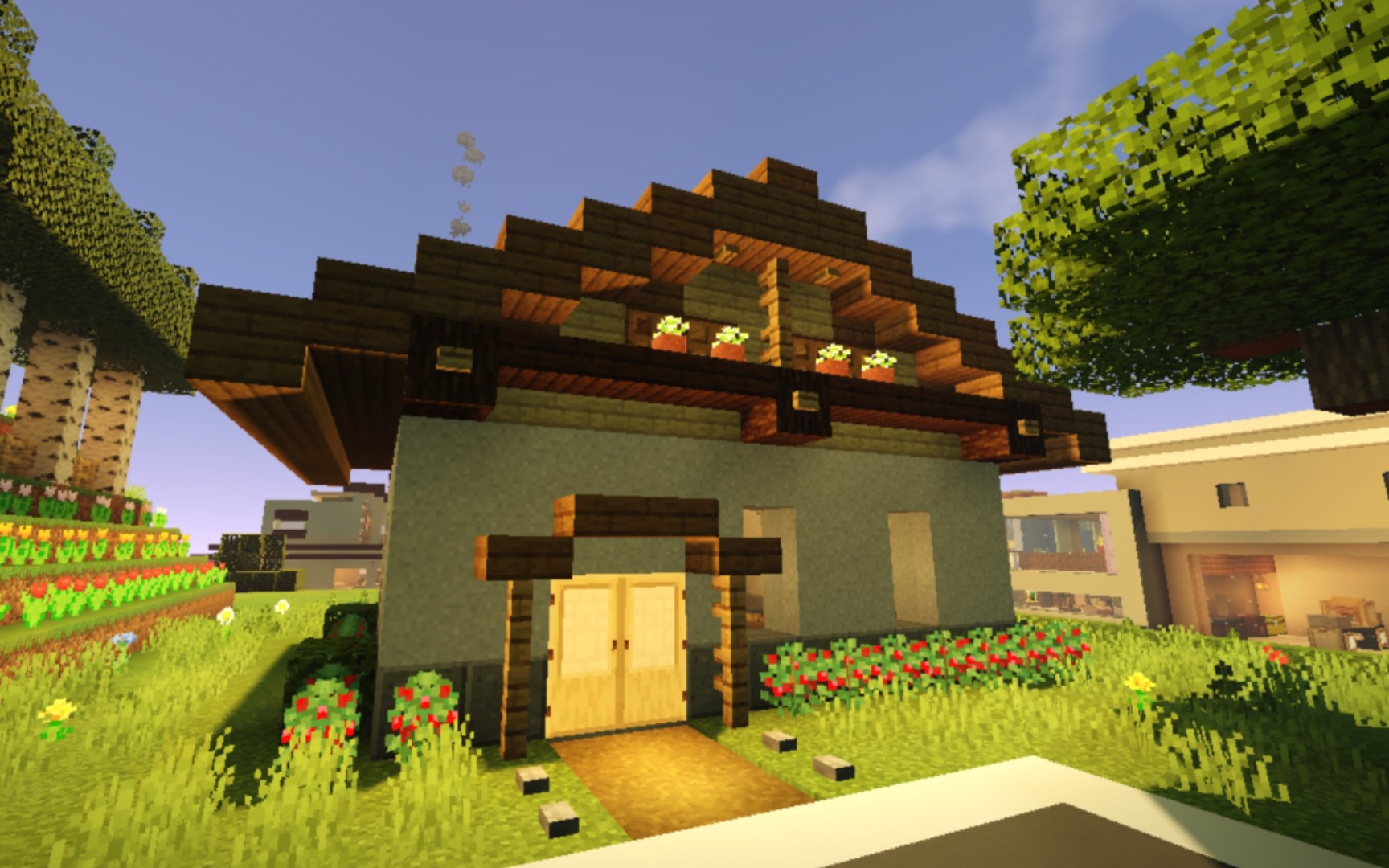 【minecraft】十分钟就能搭建的简易温馨小屋(附内饰)