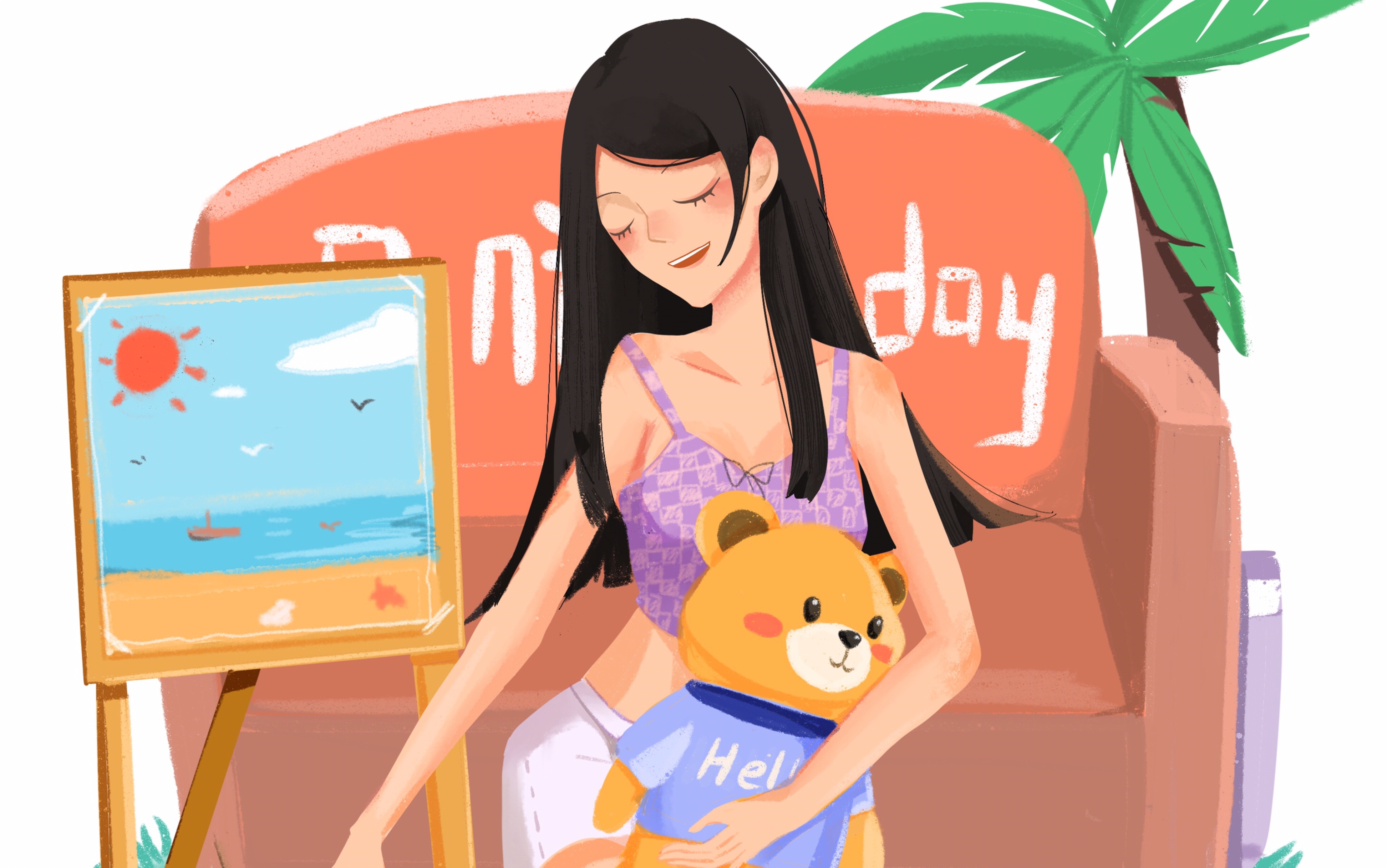 【procreate】扁平画风尝试,夏天的味道