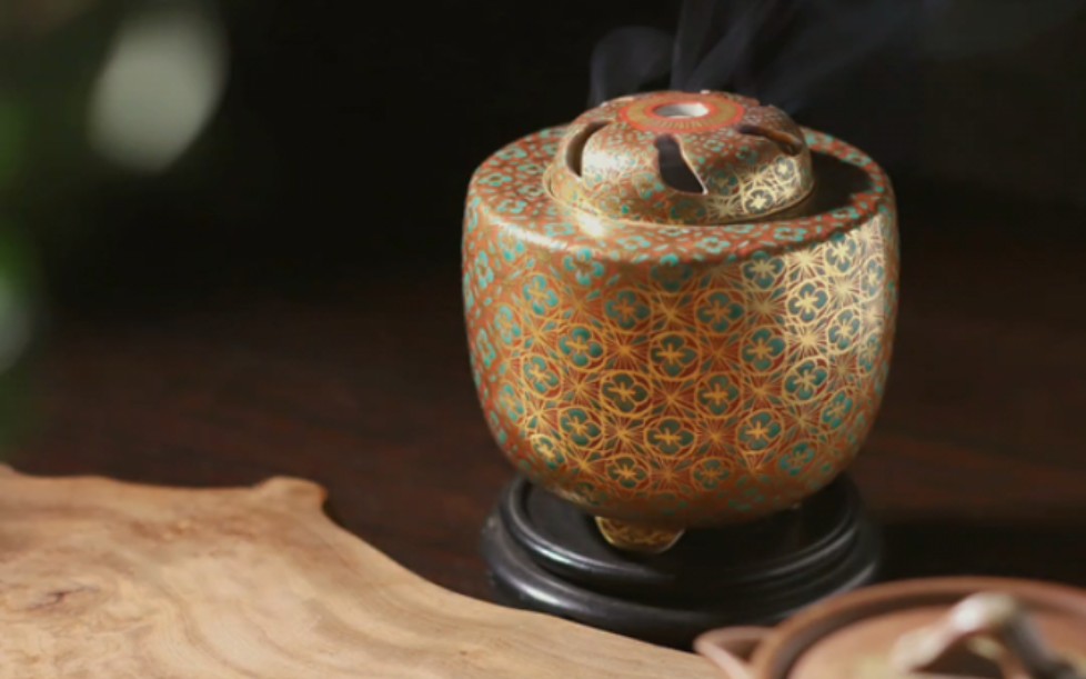 器满茶生活日本回流满绘香炉描金手绘摆件日式茶室瓷器香器沉香檀香香