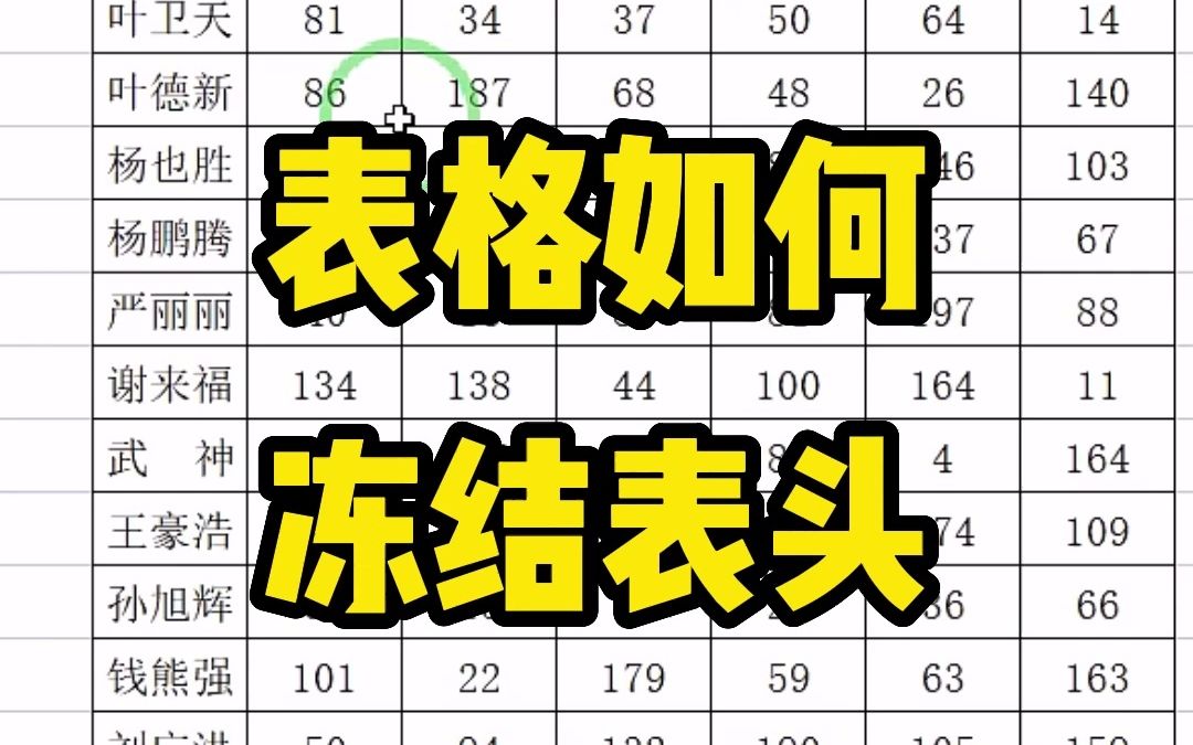 表格过长,向下查看数据时总是看不到表头,如何固定表头呢哔哩哔哩bilibili